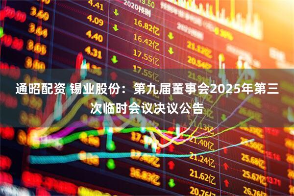 通昭配资 锡业股份：第九届董事会2025年第三次临时会议决议公告