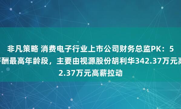 非凡策略 消费电子行业上市公司财务总监PK：53岁为薪酬最高年龄段，主要由视源股份胡利华342.37万元高薪拉动