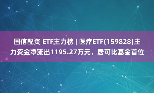 国信配资 ETF主力榜 | 医疗ETF(159828)主力资金净流出1195.27万元，居可比基金首位